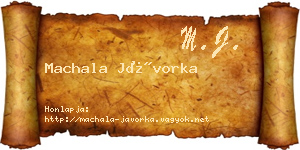 Machala Jávorka névjegykártya